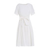 famecoco范可儿白色连衣裙女夏绑带收腰显瘦气质中长裙F193FA001 商品缩略图4