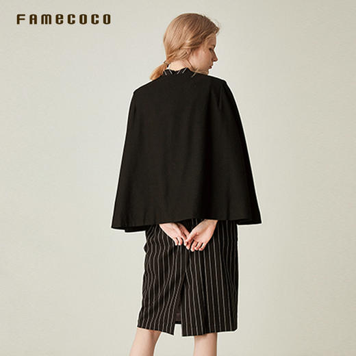 famecoco范可儿气质连衣裙春斗篷两件套时尚通勤套装裙F191EA011 商品图4