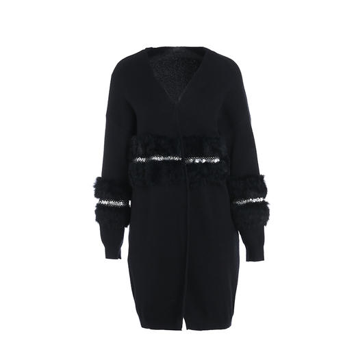 famecoco范可儿针织开衫中长款外套F191DA113 商品图4