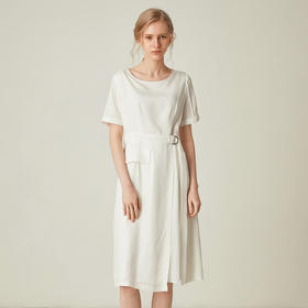 famecoco范可儿温柔风连衣裙夏季宽松甜美气质白色裙子F193FA017