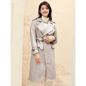 Famecoco范可儿冬季毛呢外套中长款大衣F188AC027