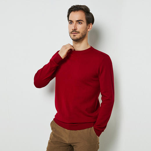 YvesFigarau伊夫·费嘉罗秋冬新款100%绵羊毛套头舒适保暖打底休闲毛衣901160 商品图2