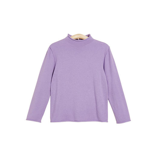 littletime童装多色高领毛衣秋冬新款纯色卷边半高领针织衫 商品图3