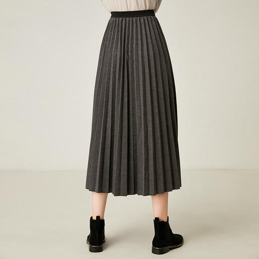 Famecoco范可儿半身裙小香风优雅气质百褶裙F198HA008 商品图1