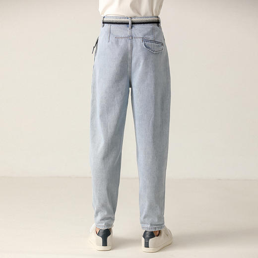 famecoco范可儿破洞牛仔裤宽松洗水老爹裤F203GA021 商品图1