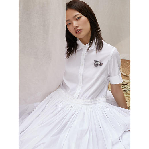 Famecoco范可儿衬衫裙夏季新款收腰气质连衣裙F203FA023 商品图2