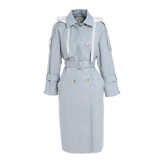 Famecoco范可儿风衣女中长款宽松连帽外套F195AA004 商品图4