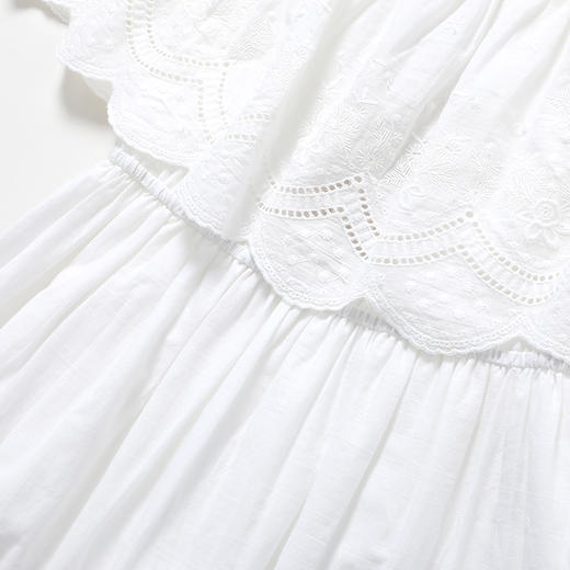 famecoco范可儿一字领连衣裙女夏纯棉气质女人味中长裙F193FA010 商品图3