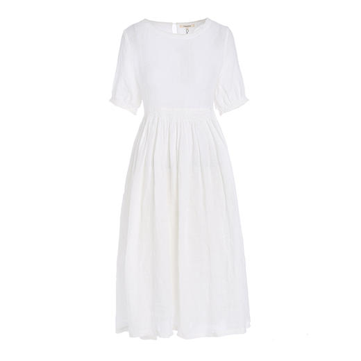 famecoco范可儿棉麻娃娃裙女夏季宽松遮腹高腰亚麻a字裙F193FA015 商品图4