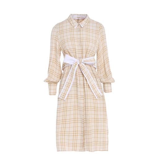 famecoco范可儿连衣裙格纹衬衫裙显瘦长袖连衣裙女F191FA026 商品图4