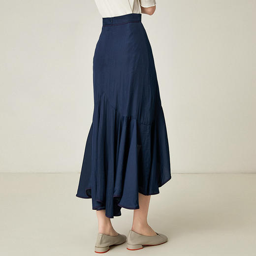 famecoco范可儿碎花半身裙女夏薄荷叶边不规则A字裙F193HA002 商品图1