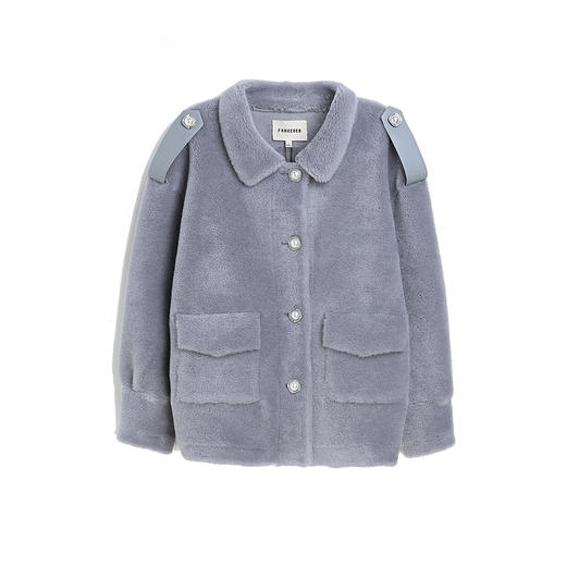 Famecoco范可儿羊羔毛外套女秋冬百搭复古港味短款外套F198AB010 商品图4