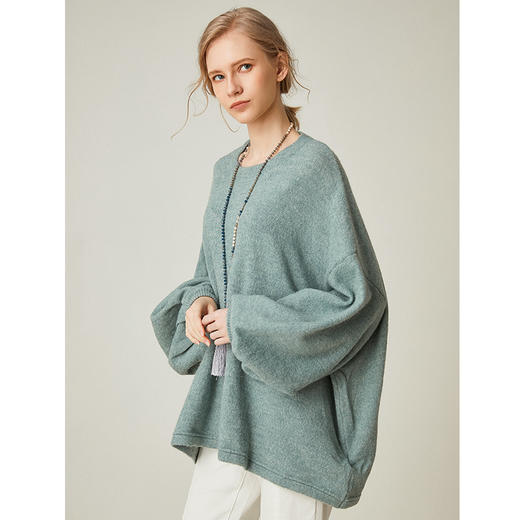 famecoco范可儿设计感慵懒风套头毛衣水滴袖针织衫F191DB128 商品图1