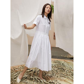 Famecoco范可儿衬衫裙夏季新款收腰气质连衣裙F203FA023