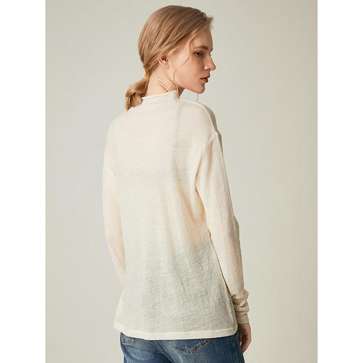 famecoco范可儿设计感长袖字母T恤打底衫F195BB001 商品图1