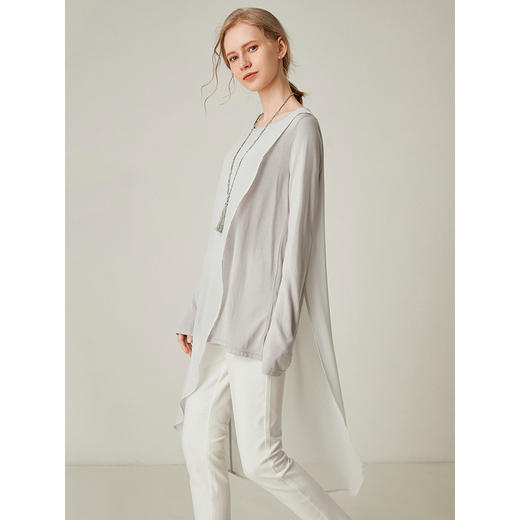 famecoco范可儿长袖T恤显瘦假两件时尚上衣F195BE005 商品图2