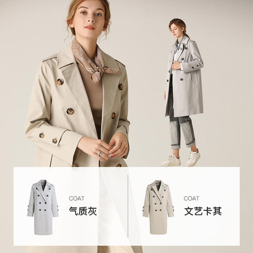 famecoco范可儿气质中长款风衣外套F201AA012 商品图4