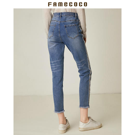 famecoco范可儿纯棉铅笔裤修身小脚裤九分裤F185GA157 商品图1