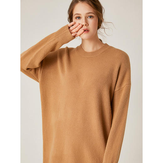 Famecoco范可儿圆领套头显瘦内搭打底文艺风连衣裙 F198FA003 商品图3