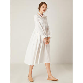 famecoco范可儿连衣裙高腰长袖宽松中长裙F195FA004