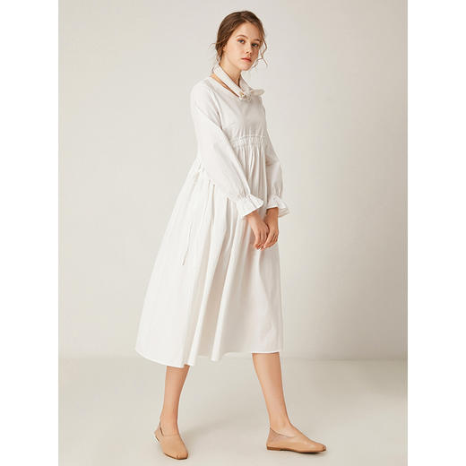 famecoco范可儿连衣裙高腰长袖宽松中长裙F195FA004 商品图0