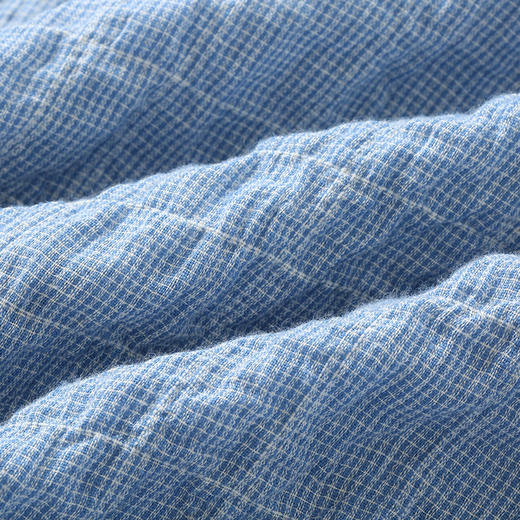 famecoco/范可儿蓝色条纹衬衫女文艺纯棉短袖衬衣F203BA034 商品图3