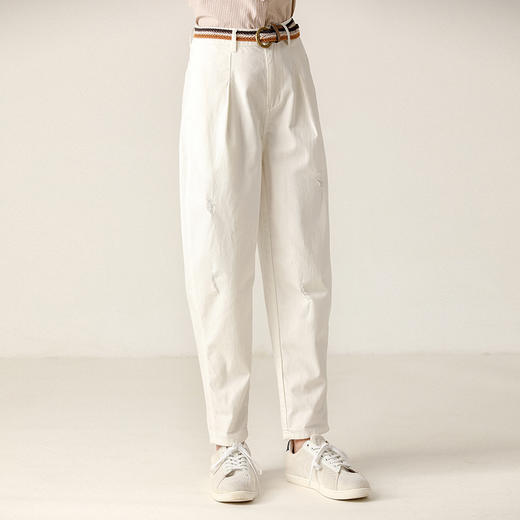 famecoco范可儿破洞牛仔裤宽松洗水老爹裤F203GA021 商品图2