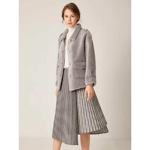 Famecoco范可儿羊羔毛外套女秋冬百搭复古港味短款外套F198AB010 商品图2