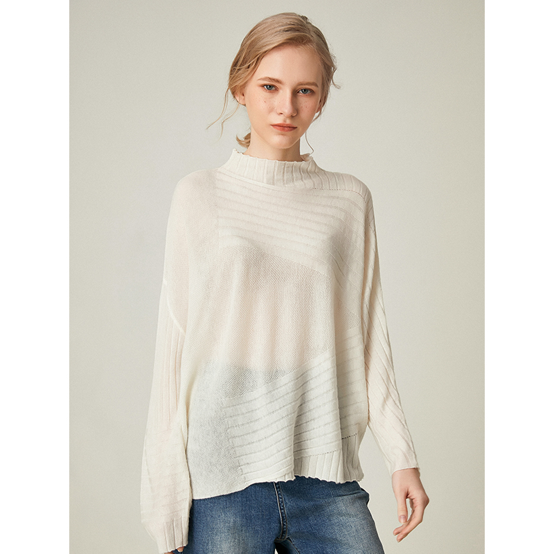 famecoco范可儿慵懒风秋季毛衫薄款女长袖宽松外穿上衣F195DB021