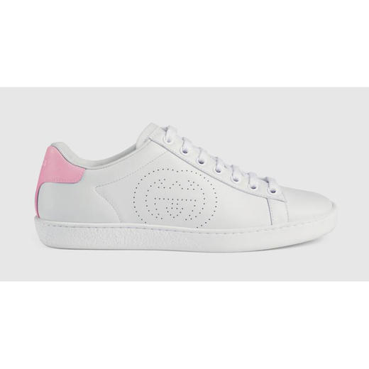 GUCCI 古驰 Ace系列女士互扣式双G运动鞋 粉尾 白色 598527 AYO70 9076 商品图0