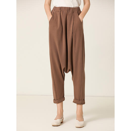 Famecoco范可儿裤子女秋季夏季自然腰宽松休闲裤F201GA021 商品图3