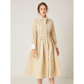 famecoco范可儿衬衫裙收腰显瘦中长款连衣裙F195FA011