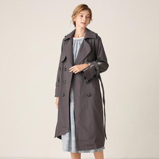 Famecoco范可儿风衣女收腰显瘦中长款外套女F201AA009 商品图0