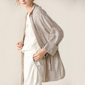 famecoco范可儿衬衫开衫慵懒中长款棉质开衫F203AB002