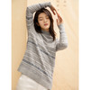 Famecoco范可儿半高领毛衣条纹针织衫F188DB015 商品缩略图0