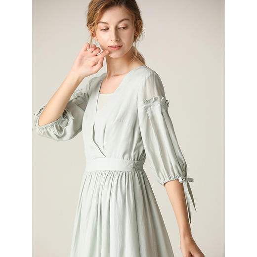 Famecoco夏新款法式超仙女收腰显瘦气质甜美连衣裙长裙F203FA022 商品图2