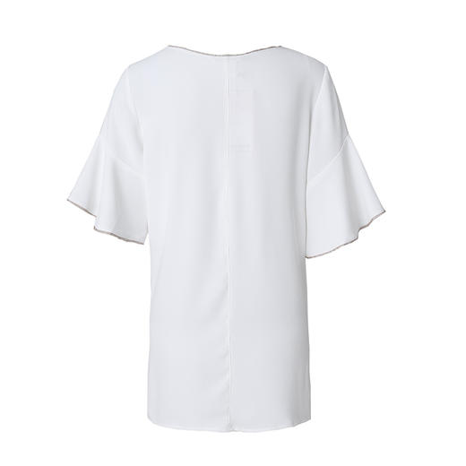 famecoco范可儿荷叶边短袖T恤女夏季不规则纯色上衣F193BE004 商品图4