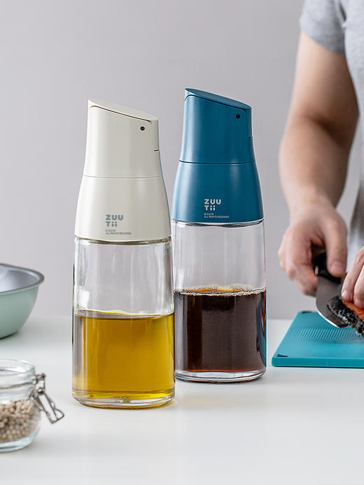 Zuutii油壶厨房家用自动开盖油罐调料瓶北欧风玻璃酱油瓶重力油瓶 商品图6