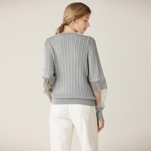 Famecoco范可儿针织衫上衣秋装女设计感小众长袖显瘦F201DB014 商品图1