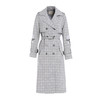 Famecoco范可儿秋季格子风衣女收腰宽松气质中长款F195AA003 商品缩略图4