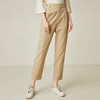 Famecoco范可儿西装休闲裤女杏色韩版直筒棉质9分长裤F185GA150 商品缩略图0