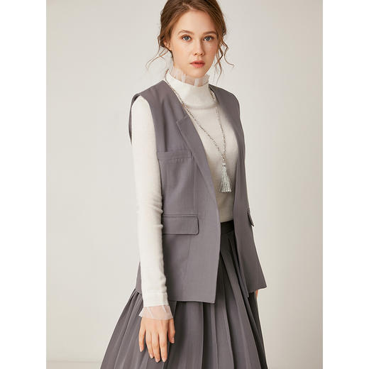 Famecoco范可儿套装气质洋气两件套马甲外套半身裙F195EA001 商品图2