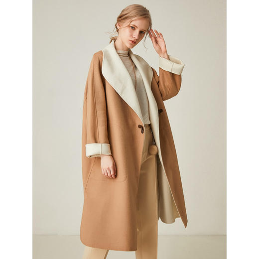 Famecoco范可儿双面呢大衣加厚中长款外套F198AC003 商品图3