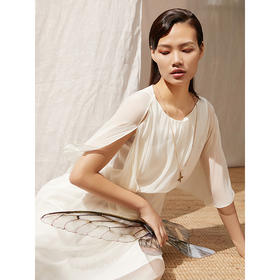 Famecoco范可儿连衣裙松紧腰飘逸超仙气质长裙连衣裙F203FA018