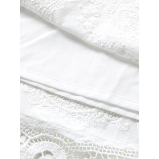 famecoco范可儿连衣裙女V领荷叶袖百褶中长裙F201FA034 商品图6