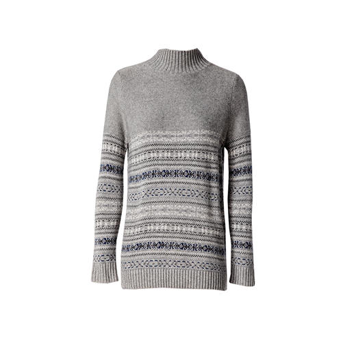 Famecoco范可儿半高领毛衣条纹针织衫F188DB015 商品图4