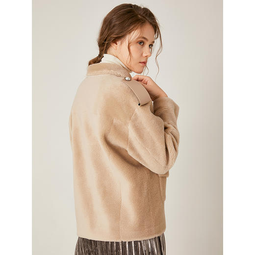 Famecoco范可儿羊羔毛外套女秋冬百搭复古港味短款外套F198AB010 商品图1