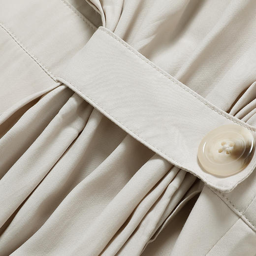 famecoco范可儿不规则连衣裙夏季纯色五分袖收腰中长裙F193FA058 商品图3