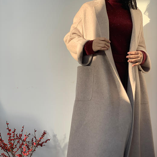 【à perles】超细纯羊绒，水波纹， 双面手工羊绒大衣，经典浴袍款！！ ！想要高级体验的你必收！！ 商品图9