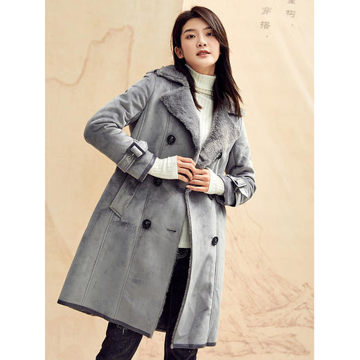 Famecoco范可儿保暖大衣冬季收腰加厚中长款外套F188AC014 商品图0